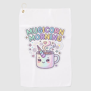 Unicorn Mugicorn Morning Graphic Design Zazzle Des Golf Towel