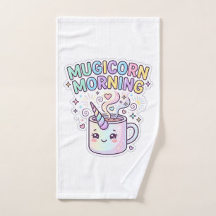 Unicorn Mugicorn Morning Graphic Design Zazzle Des Hand Towel