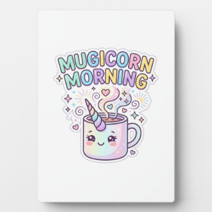 Unicorn Mugicorn Morning Graphic Design Zazzle Des Plaque