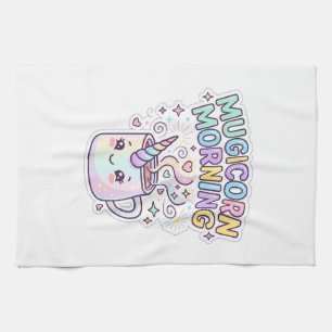 Unicorn Mugicorn Morning Graphic Design Zazzle Des Tea Towel