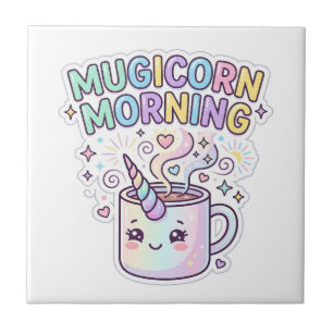 Unicorn Mugicorn Morning Graphic Design Zazzle Des Tile