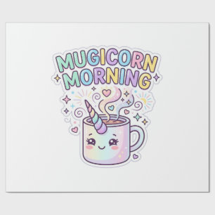 Unicorn Mugicorn Morning Graphic Design Zazzle Des Wrapping Paper