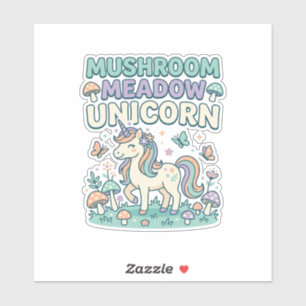 Unicorn Mushroom Meadow Unicorn Trendy T-Shirt Des