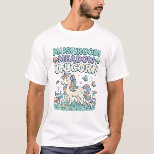 Unicorn Mushroom Meadow Unicorn Trendy T-Shirt Des