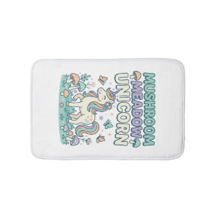 Unicorn Mushroom Meadow Unicorn Trendy T-Shirt Des Bath Mat