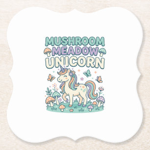 Unicorn Mushroom Meadow Unicorn Trendy T-Shirt Des Paper Coaster