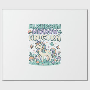 Unicorn Mushroom Meadow Unicorn Trendy T-Shirt Des Wrapping Paper