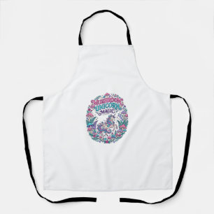 Unicorn Mushroom Unicorn Magic Colorful POD Artwor Apron