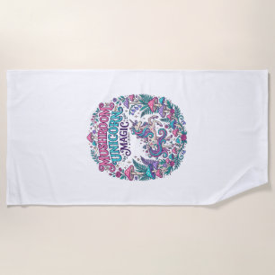 Unicorn Mushroom Unicorn Magic Colourful POD Artwo Beach Towel