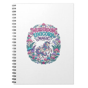 Unicorn Mushroom Unicorn Magic Colourful POD Artwo Notebook