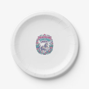 Unicorn Mushroom Unicorn Magic Colourful POD Artwo Paper Plate