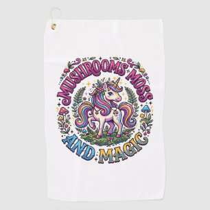 Unicorn Mushrooms Moss and Magic Commercial Shirt  Golf Towel