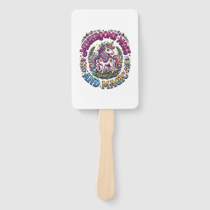 Unicorn Mushrooms Moss and Magic Commercial Shirt  Hand Fan
