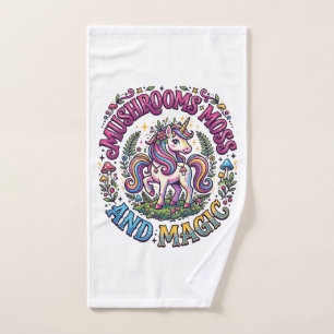 Unicorn Mushrooms Moss and Magic Commercial Shirt Hand Towel