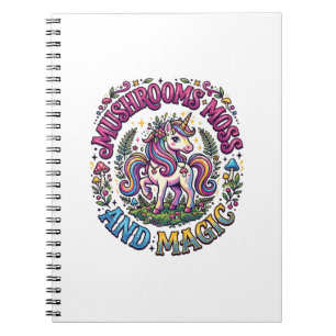 Unicorn Mushrooms Moss and Magic Commercial Shirt  Notebook