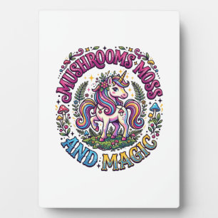 Unicorn Mushrooms Moss and Magic Commercial Shirt  Plaque