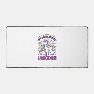 Unicorn My Spirit Animal Is a Unicorn Bold Typogra Desk Mat