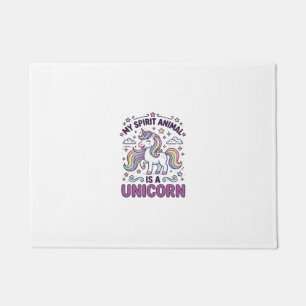 Unicorn My Spirit Animal Is a Unicorn Bold Typogra Doormat