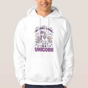 Unicorn My Spirit Animal Is a Unicorn Bold Typogra Hoodie
