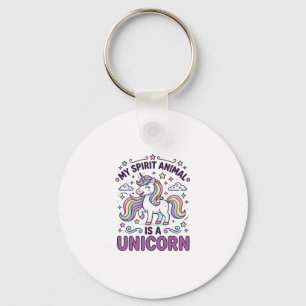 Unicorn My Spirit Animal Is a Unicorn Bold Typogra Key Ring