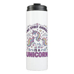 Unicorn My Spirit Animal Is a Unicorn Bold Typogra Thermal Tumbler