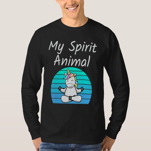 Unicorn My Spirit Animal Relaxing Mediation Yoga u T-Shirt (Front)
