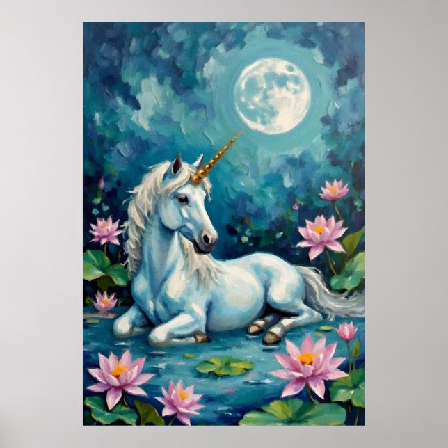Unicorn Mystic Garden Poster (Front)
