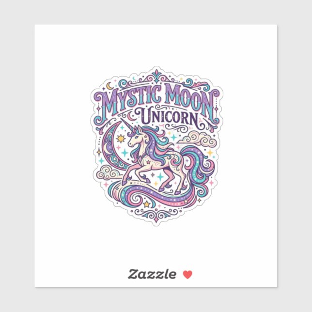 Unicorn Mystic Moon Unicorn Colourful (Sheet)