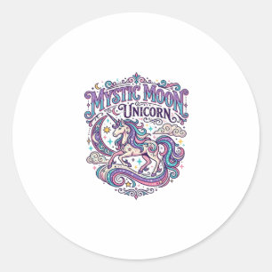 Unicorn Mystic Moon Unicorn Colourful Classic Round Sticker
