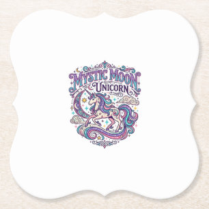 Unicorn Mystic Moon Unicorn Colourful Paper Coaster