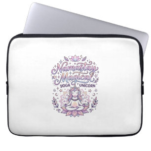 Unicorn Namastay Magical Adorable Typography Desig Laptop Sleeve