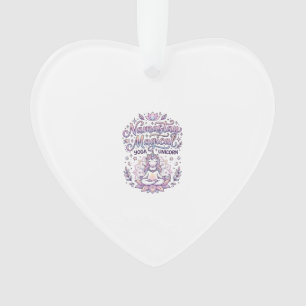 Unicorn Namastay Magical Adorable Typography Desig Ornament