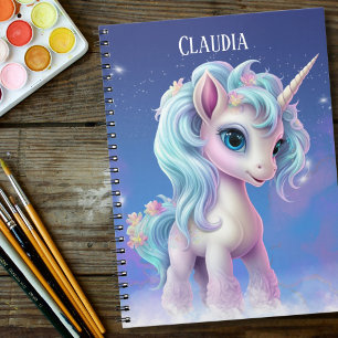 Unicorn Name Blue Notebook