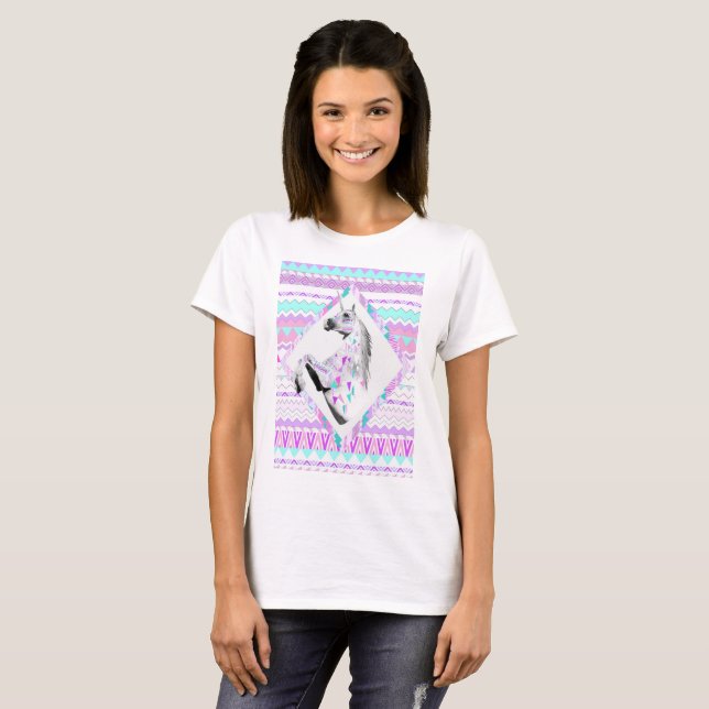 Unicorn Native American Print T-Shirt (Front Full)