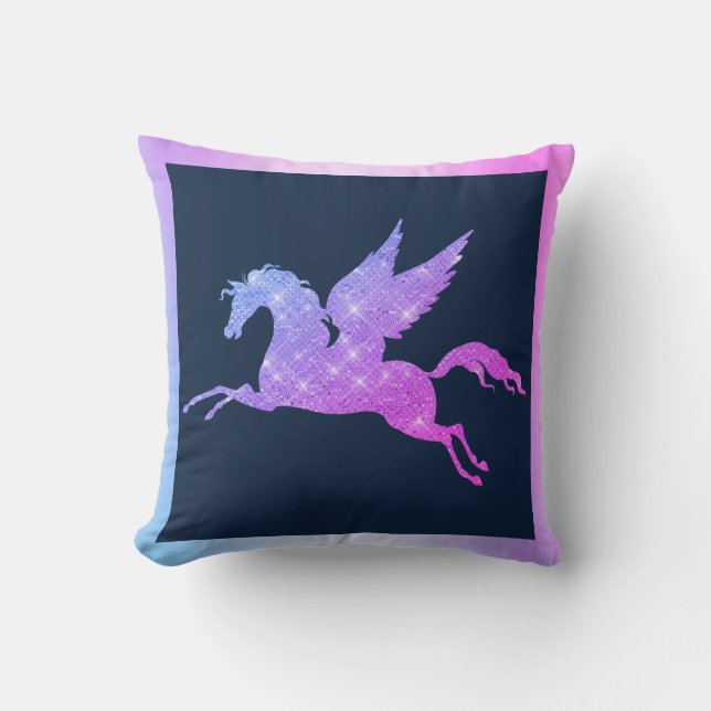 UNICORN NAVY PINK DOUBLESIDED Cushion Pillow (Front)