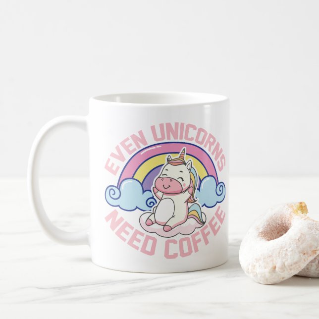 Unicorn Need Coffee Mug (With Donut)