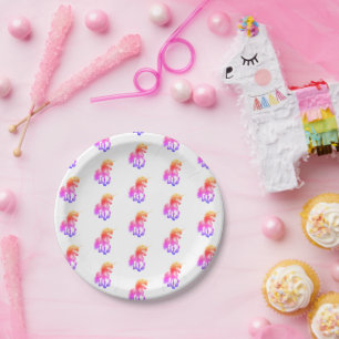 Unicorn Neon Paper Plate