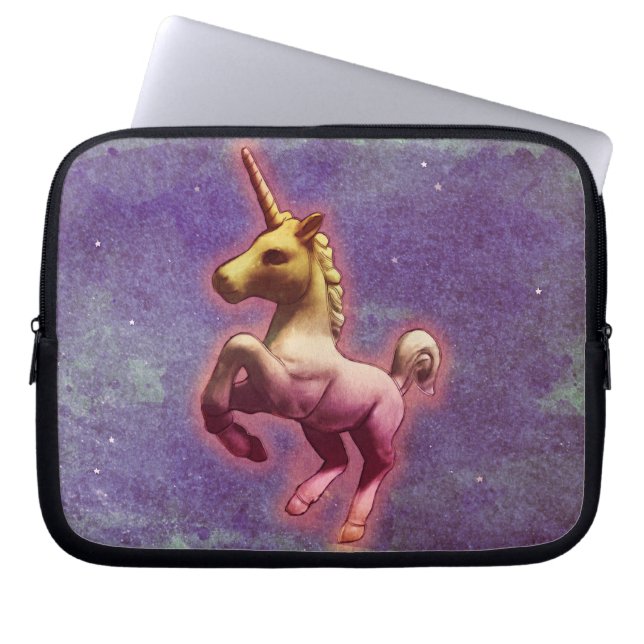 Unicorn Neoprene Laptop Sleeve (Purple Mist) (Front)