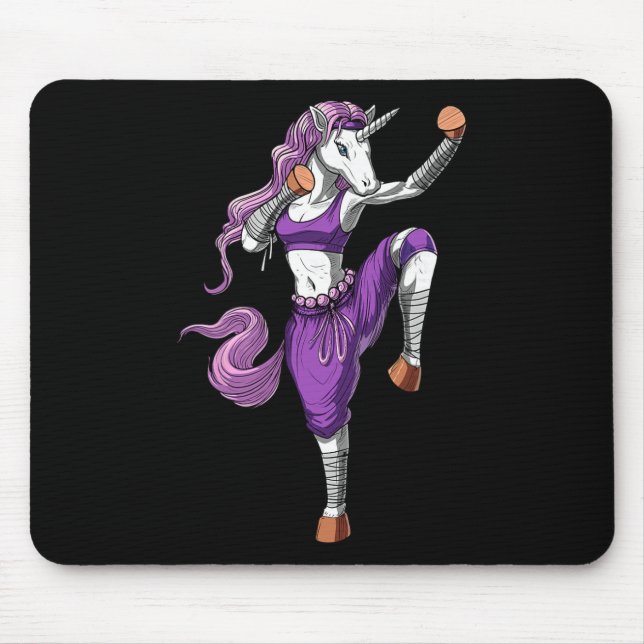 Unicorn Ninja Karate Kickboxing Muay Thai Martial  Mouse Pad (Front)