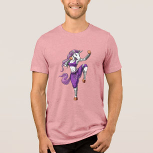 Unicorn Ninja Karate Kickboxing Muay Thai Martial Tri-Blend Shirt