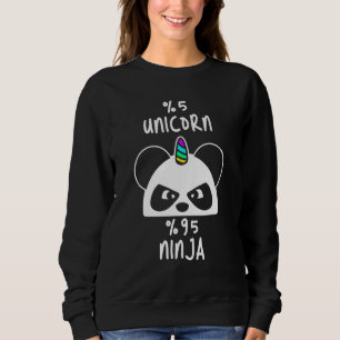 Unicorn Ninja Panda Bear Animal Warrior Cute Magic Sweatshirt