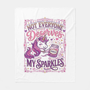 Unicorn Not Everyone Deserves My Sparkles Stylish  Fleece Blanket