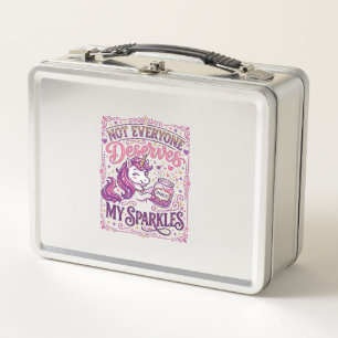 Unicorn Not Everyone Deserves My Sparkles Stylish Metal Lunch Box