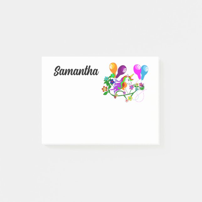 UNICORN Notes Girls Birthday Personalised (Front)