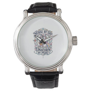 Unicorn Nurse by Day Unicorn by Heart White Backgr Watch