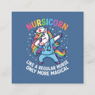 Unicorn Nurse Energy Bright and Magical  Square Business Card