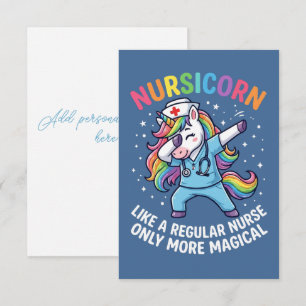 Unicorn Nurse Energy Bright and Magical Thank You Card