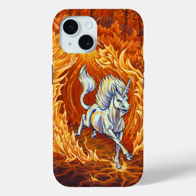 Unicorn of Fire Fantasy Art Case-Mate iPhone Case (Back)