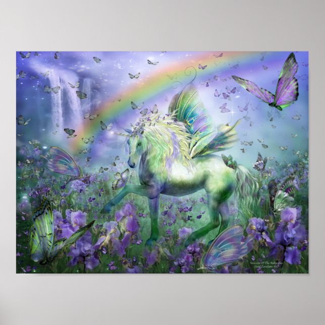 Unicorn Of The Butterflies Art Mural/Print Poster (Front)