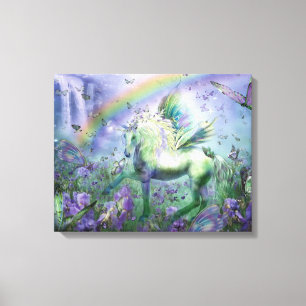 Unicorn Of The Butterflies Fine Art  Canvas Print